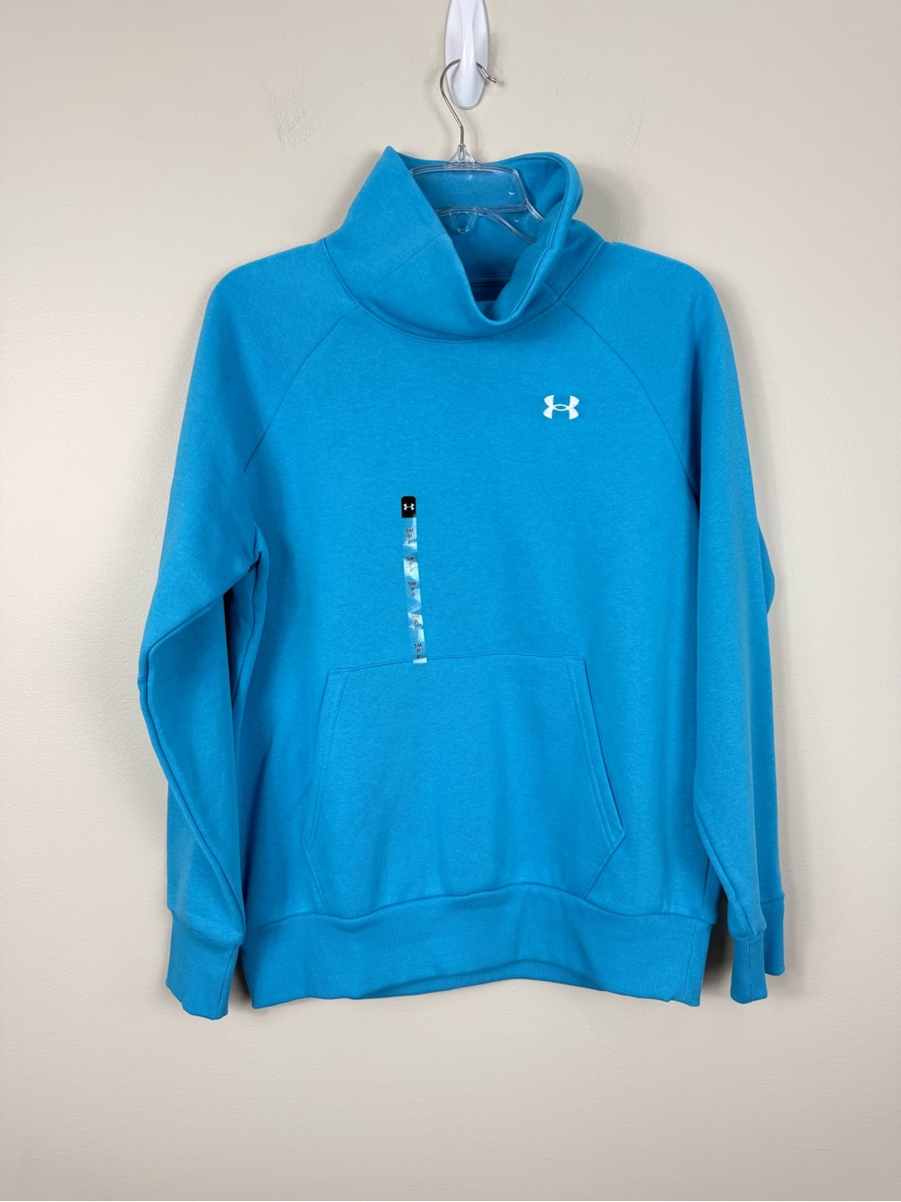 Under Armour Rival Fleece Funnel Neck Pullover Sweatshirt Women Small Blue Sport